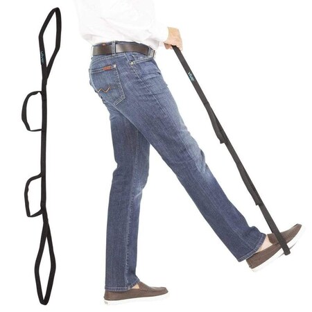 Vive Multi-Loop Leg Lifter Strap (41 Inches) - Rigid for Getting in and Out of Bed, Couch, Car and Wheelchair - Hip and Knee Surgery Recovery Kit with Hand Grips - for Adults, Elderly, Women and Men